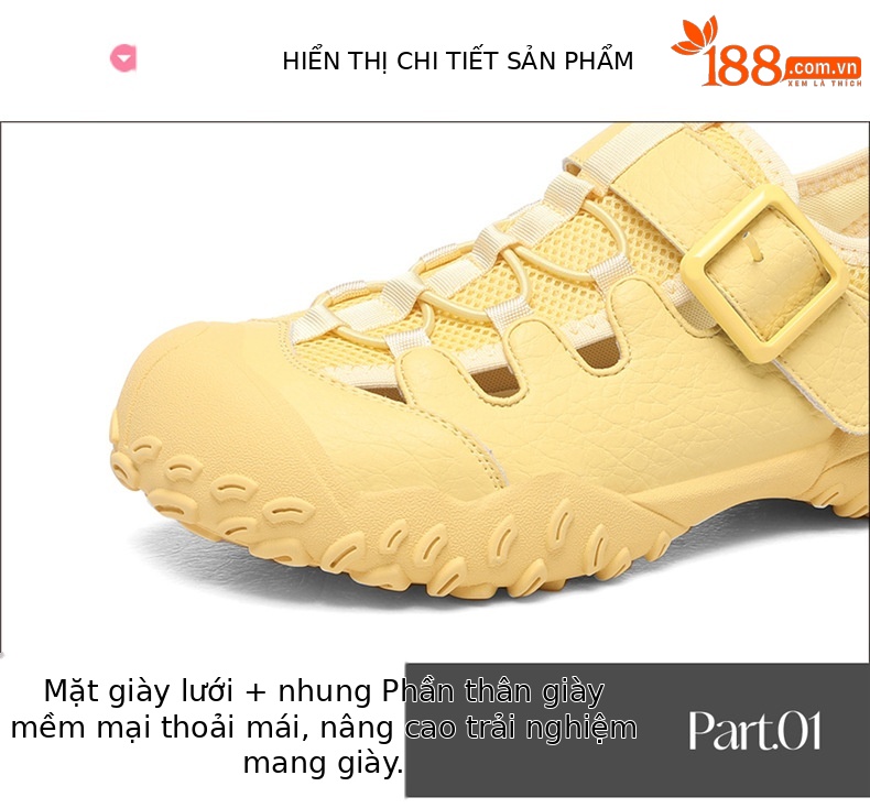 Dép sandal nữ đế dày quai dệt kiểu La Mã, gót thấp 2-5 cm — JST 7173 gót lạc đà cao 2, JST 1988 gót đen cao 3.5, JST 1988 trà sữa gót cao 3.5, JST 7189 gót vàng cao 3 chi tiết 3