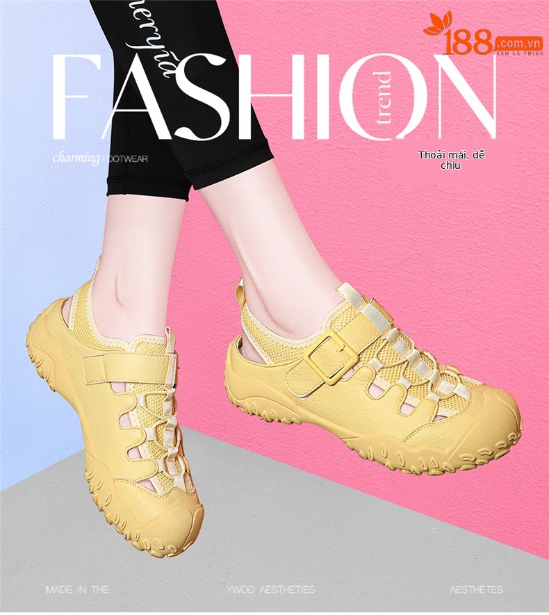Dép sandal nữ đế dày quai dệt kiểu La Mã, gót thấp 2-5 cm — JST 7173 gót lạc đà cao 2, JST 1988 gót đen cao 3.5, JST 1988 trà sữa gót cao 3.5, JST 7189 gót vàng cao 3 chi tiết 5