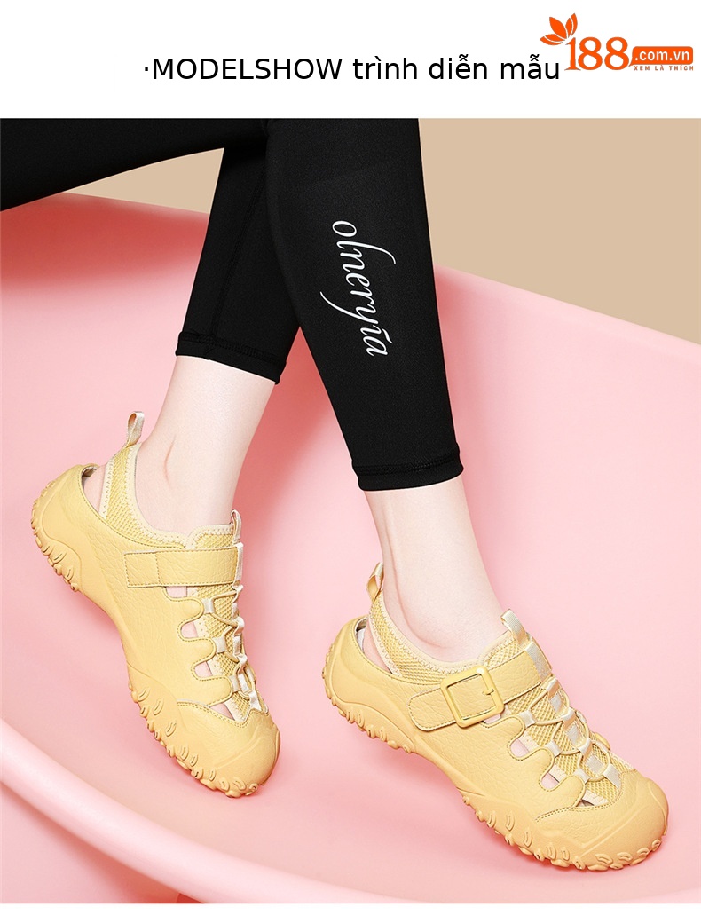 Dép sandal nữ đế dày quai dệt kiểu La Mã, gót thấp 2-5 cm — JST 7173 gót lạc đà cao 2, JST 1988 gót đen cao 3.5, JST 1988 trà sữa gót cao 3.5, JST 7189 gót vàng cao 3 chi tiết 7
