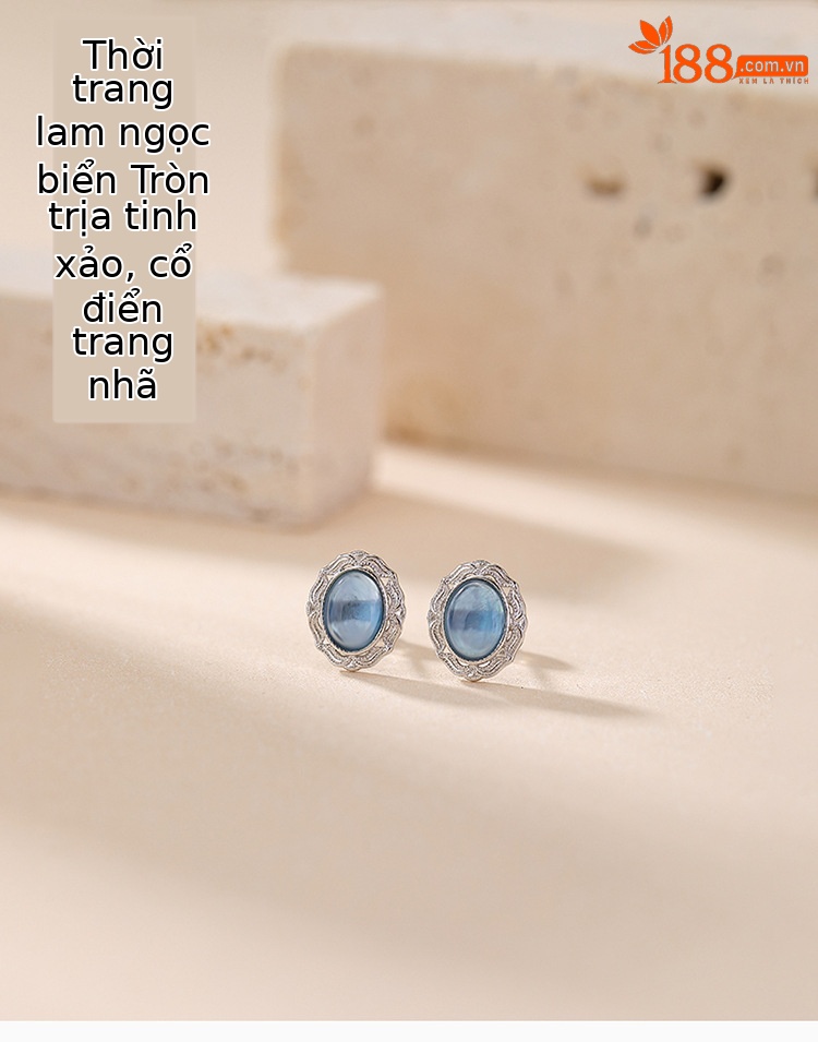 Bông tai nữ bạc S925 hình trứng họa tiết rỗng phong cách Pháp — Một cặp chi tiết 1