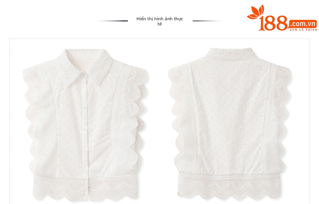 Bộ đầm maxi nữ phong cách Trung Hoa mới tay bồng thêu chấm bi — Chân váy màu trắng chi tiết 1