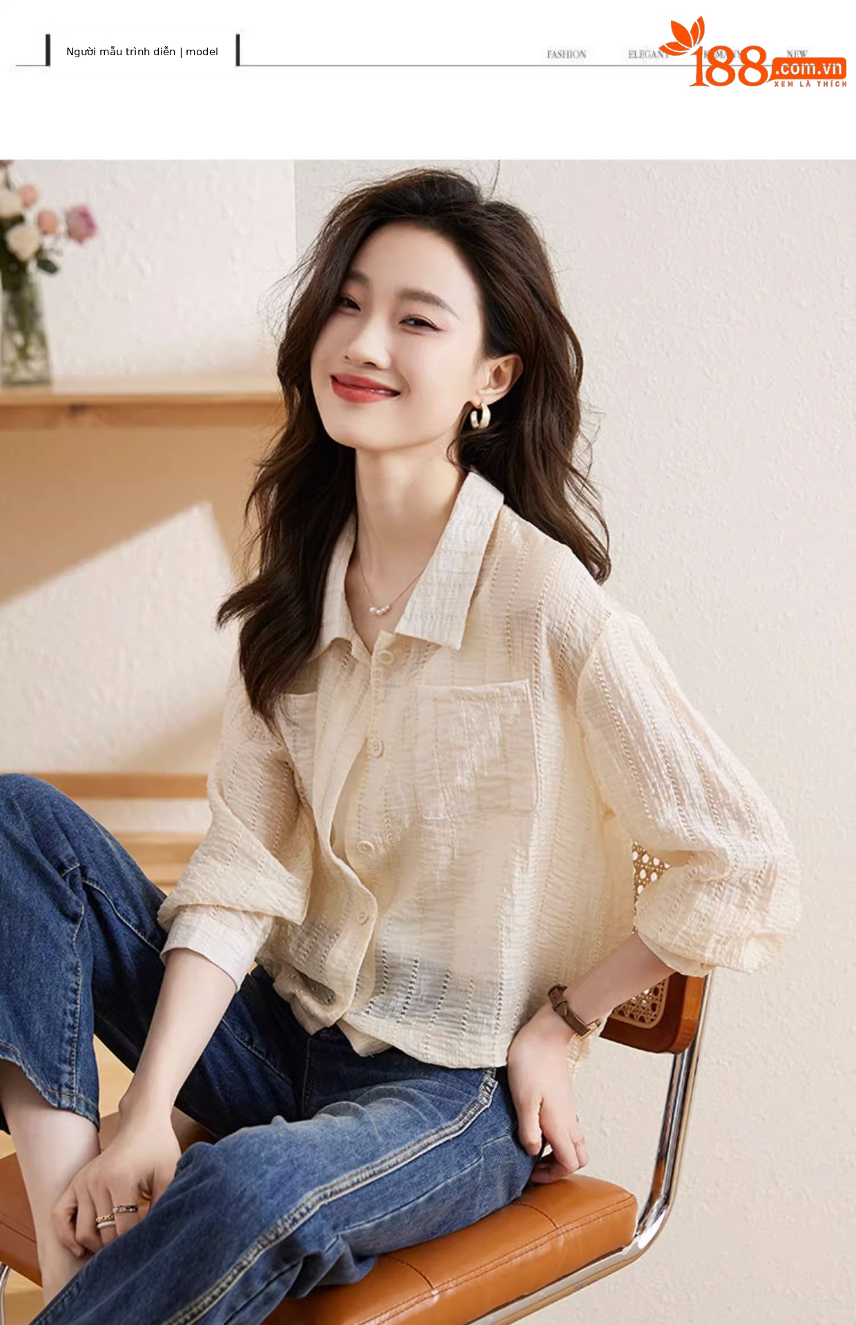 Áo khoác chống nắng nữ dáng dài tay dài xếp ly nhẹ — Màu xanh lá chi tiết 13