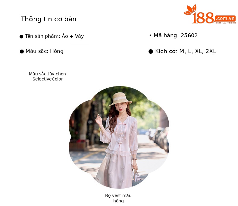 Bộ đầm maxi nữ thắt eo phong cách Trung Hoa mới tay ngắn cổ đứng — Màu như hình chi tiết 7