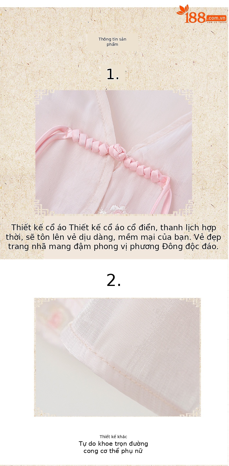 Bộ đầm maxi nữ thắt eo phong cách Trung Hoa mới tay ngắn cổ đứng — Màu như hình chi tiết 21