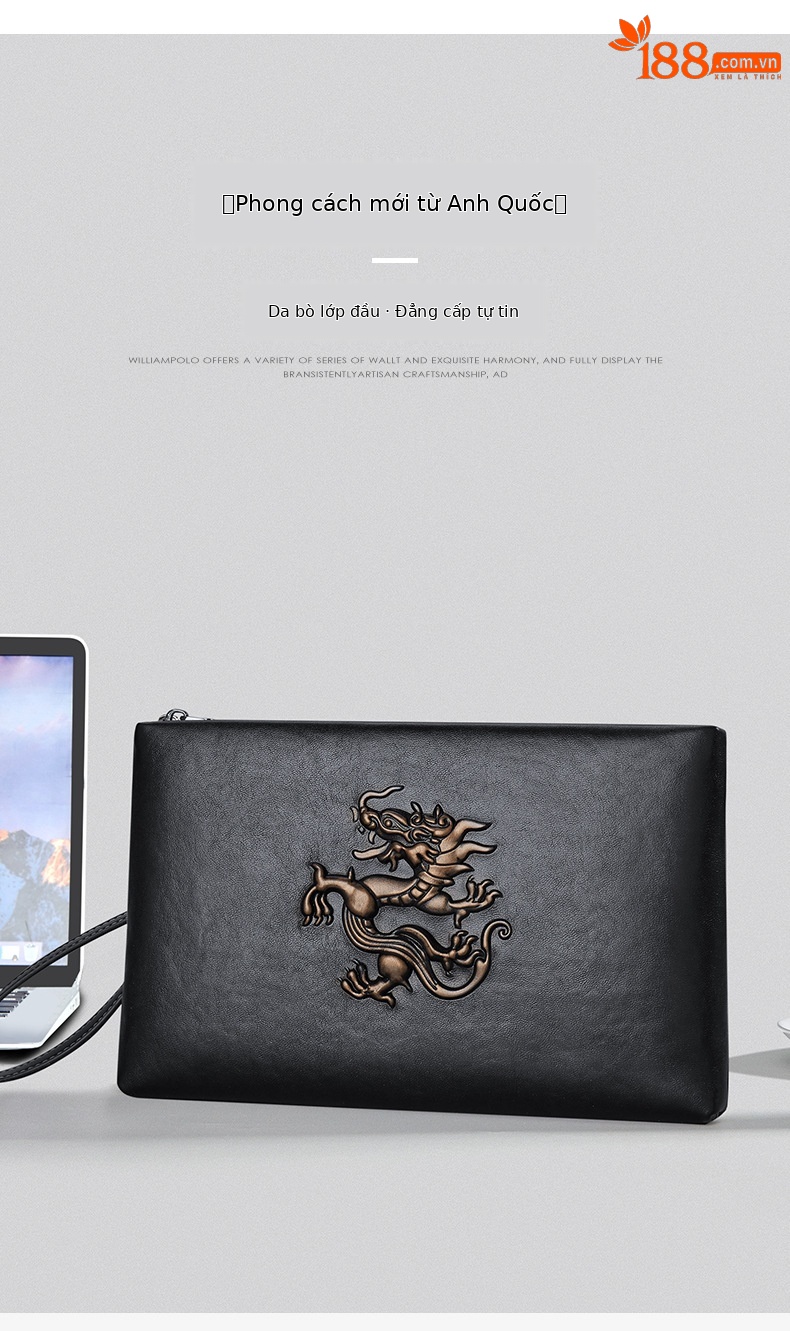 Túi phong bì nam da thật Emperor Paul – clutch cầm tay cao cấp phong cách thời trang chi tiết 2