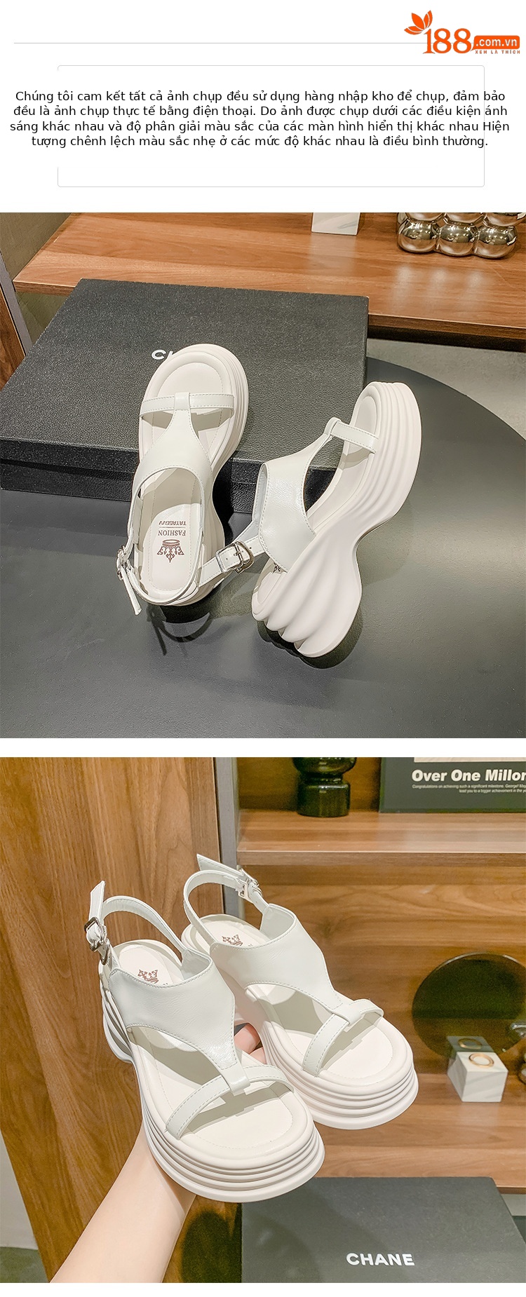 Sandal cao gót nữ hở mũi phong cách biker, đế dày 8cm, kiểu ống bọc La Mã — đen, Màu trắng nhạt chi tiết 8
