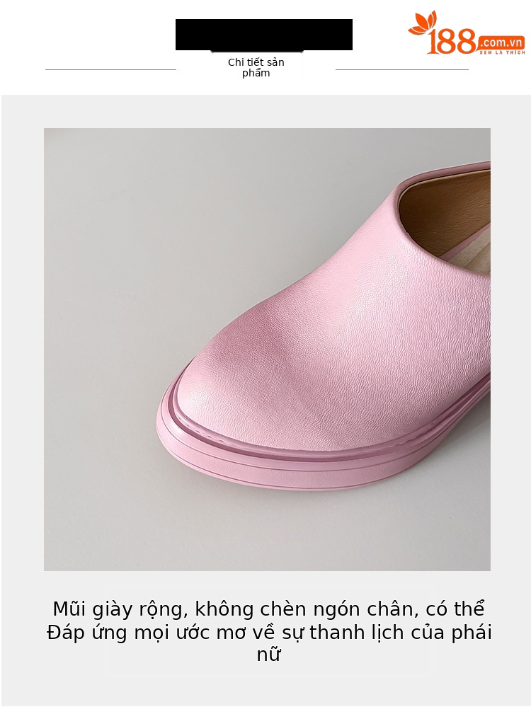 Dép mule nữ mũi nhọn đế xuồng chống nước gót cao 10cm — đen, màu hồng, Màu trắng nhạt chi tiết 5