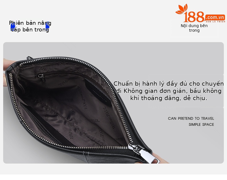 Túi cầm tay nam da bò cao cấp 2025 phong bì công sở đựng tài liệu chi tiết 6