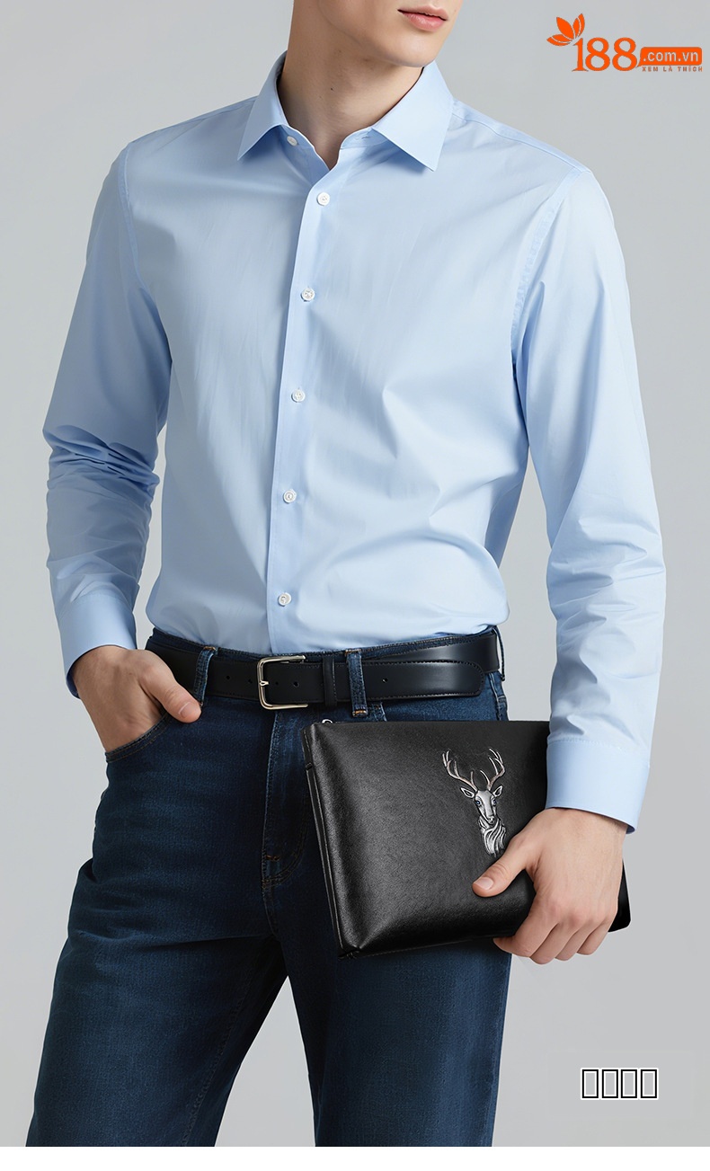 Túi clutch nam da thật Emperor Paul dung tích lớn phong cách thời trang, phong bì công sở chi tiết 1