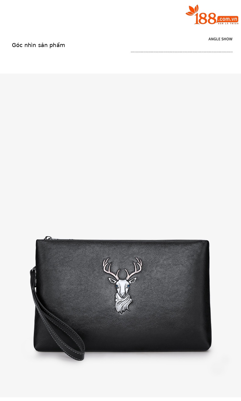 Túi clutch nam da thật Emperor Paul dung tích lớn phong cách thời trang, phong bì công sở chi tiết 11