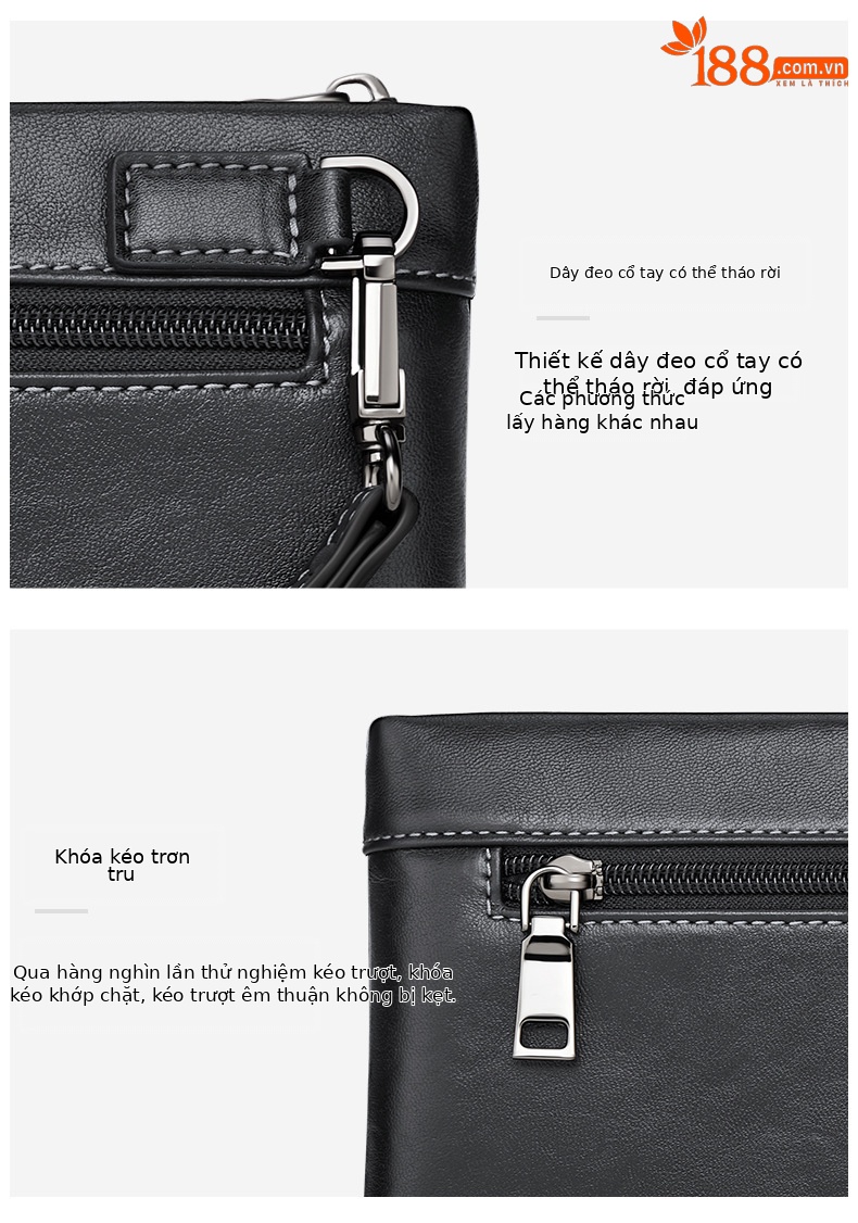 Túi clutch nam da thật Emperor Paul dung tích lớn phong cách thời trang, phong bì công sở chi tiết 9