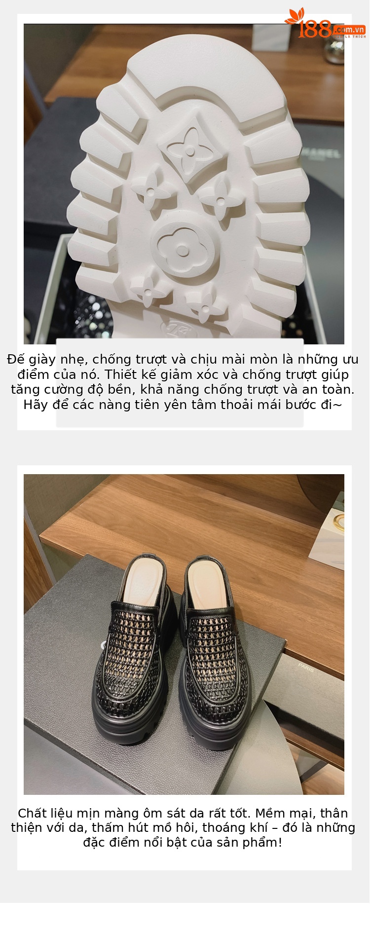 Dép lê bít mũi đế xuồng cao gót 12cm lưới thoáng khí — Màu trắng be 15cm, Màu bạc 10cm, Màu trắng be 10cm, Màu bạc 12cm chi tiết 6