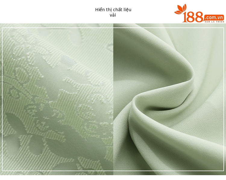 Bộ váy hai mảnh tay ngắn phong cách Trung Hoa cổ điển họa tiết jacquard mùa hè 2025 — Màu vàng be, Màu xanh lá chi tiết 7