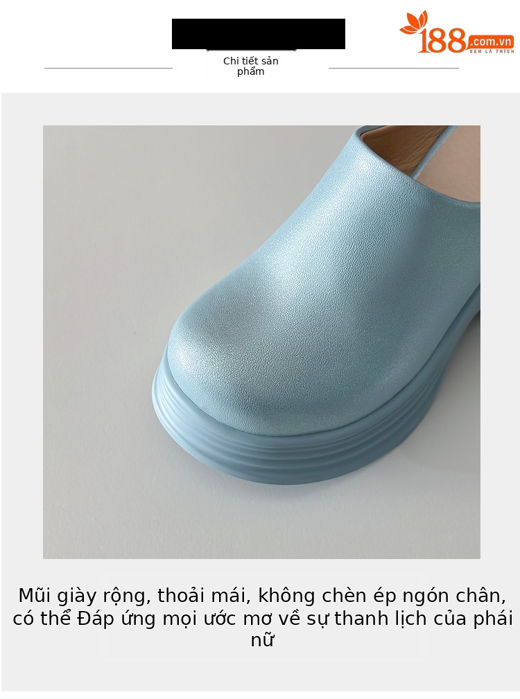 Dép lê bít mũi đế xuồng cao gót 8 cm cho nữ, tăng chiều cao, đế mềm màu bạc — Màu xanh da trời, Màu đen, Màu hồng, Màu xanh lục hồ chi tiết 7