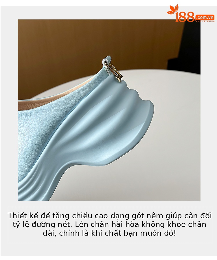 Dép lê bít mũi đế xuồng cao gót 8 cm cho nữ, tăng chiều cao, đế mềm màu bạc — Màu xanh da trời, Màu đen, Màu hồng, Màu xanh lục hồ chi tiết 9