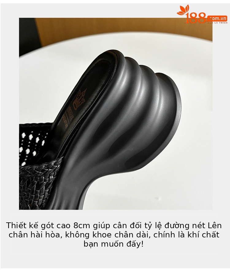 Dép sandal nữ đan mùa hè đế dày bánh mì hở ngón chân quai ngang tăng chiều cao — Màu đen, Màu trắng be chi tiết 7