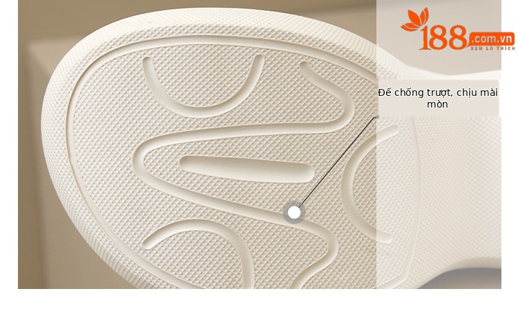 Dép sandal hở mũi nữ đế bệt 7cm tăng chiều cao quai ngang Velcro — đen, Màu trắng sữa chi tiết 19