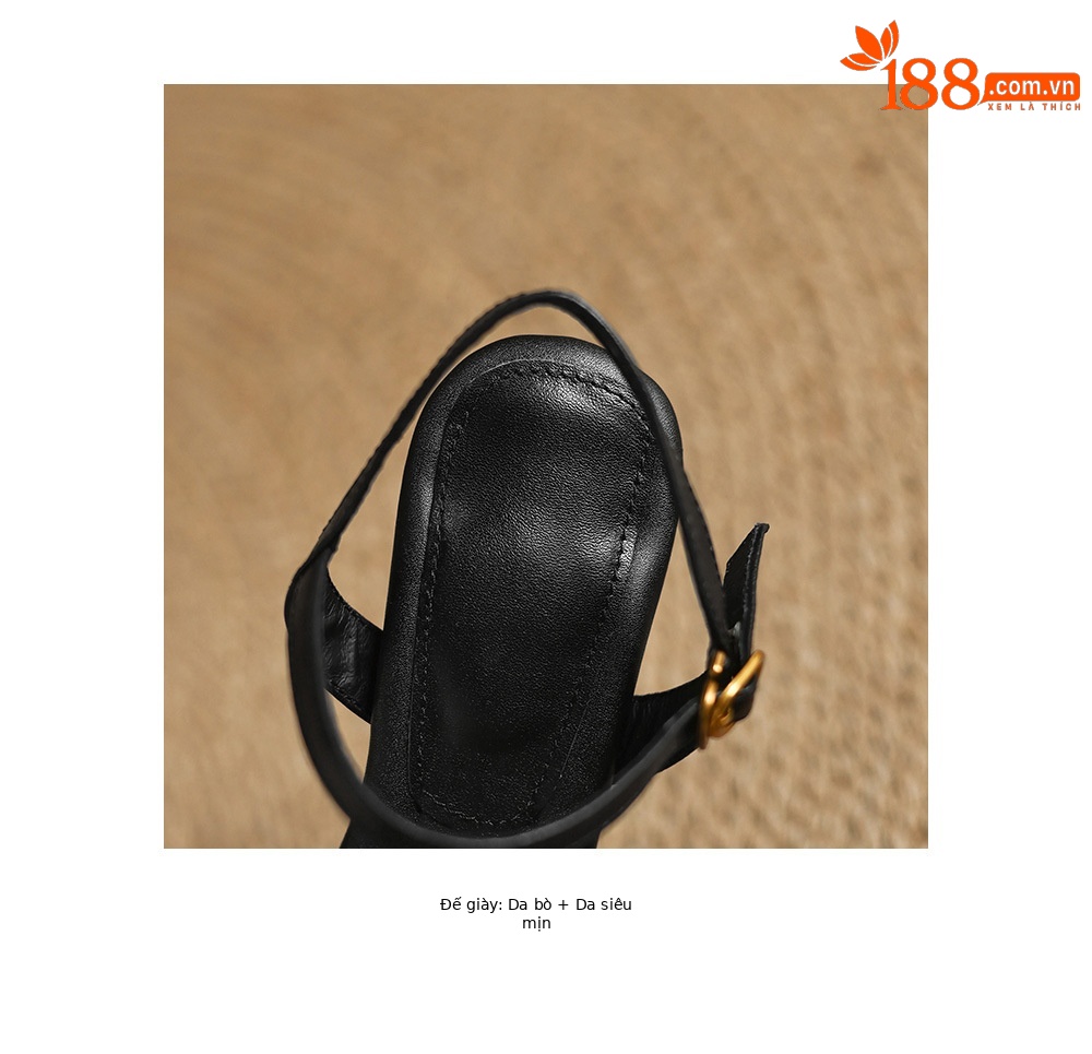 Sandal nữ quai ngang mũi hở gót 5.5 cm phong cách Hàn Quốc — đen chi tiết 19