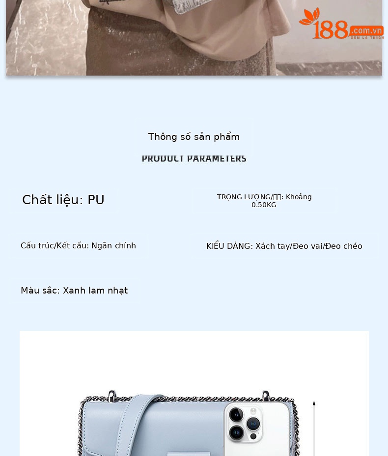 Túi đeo chéo nữ thêu họa tiết độc đáo, phong cách đơn giản thời trang, nhẹ nhàng đi làm chi tiết 5