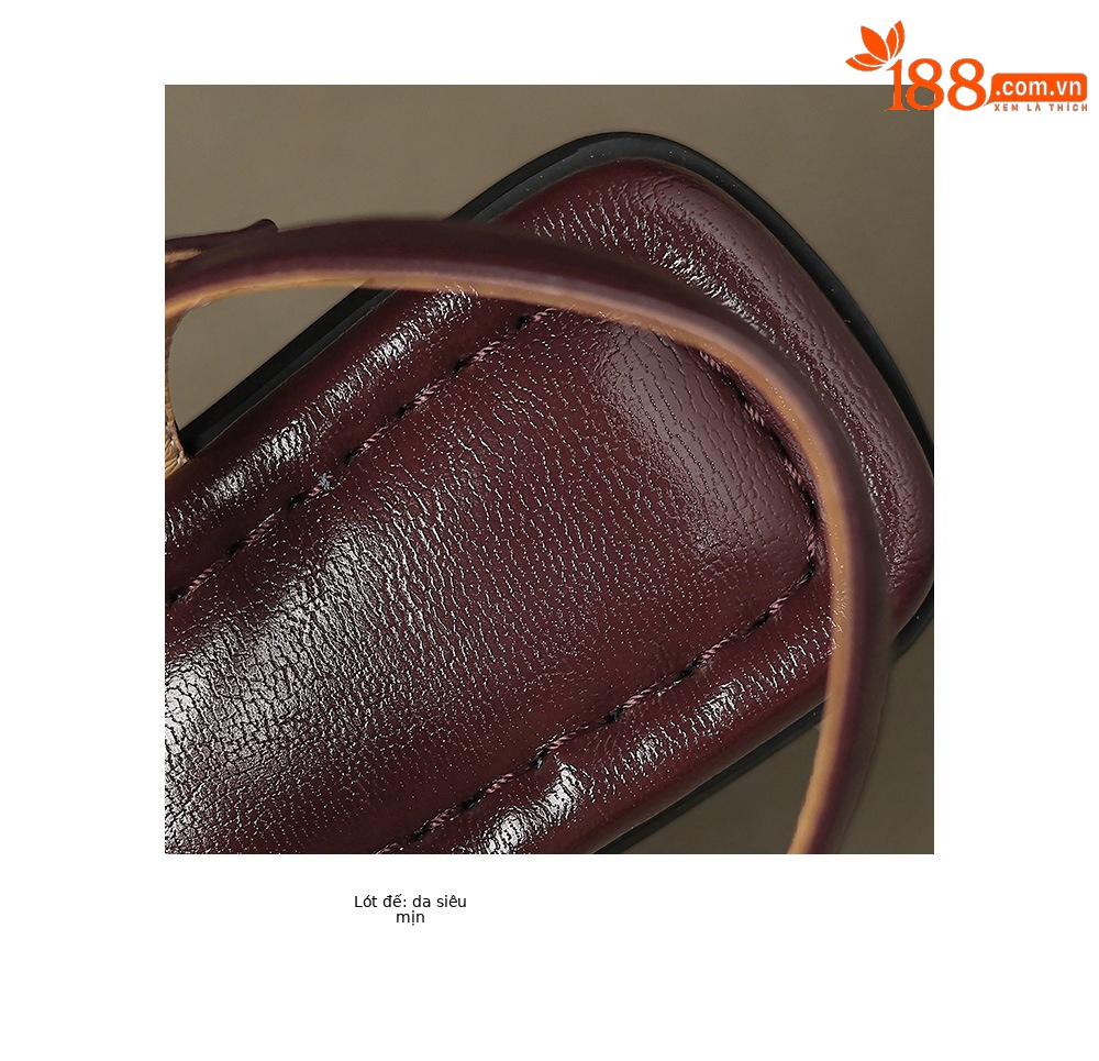 Dép sandal La Mã nữ đế bệt phong cách Pháp retro cổ tích — nâu chi tiết 24