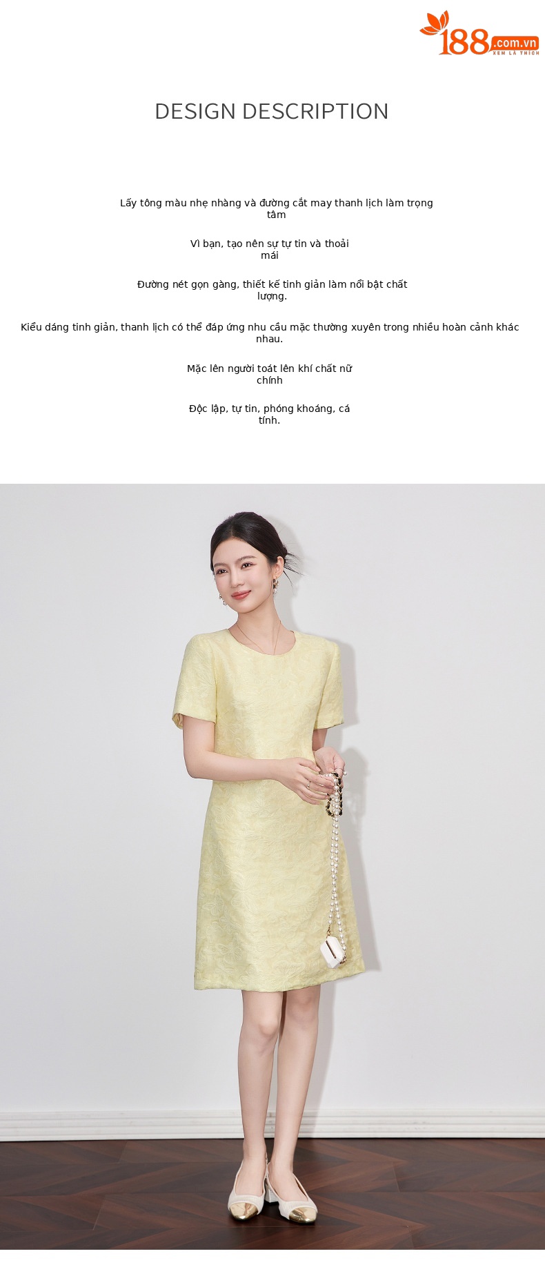 Váy maxi nữ thắt eo họa tiết bướm dập nổi jacquard — Màu hồng chi tiết 2