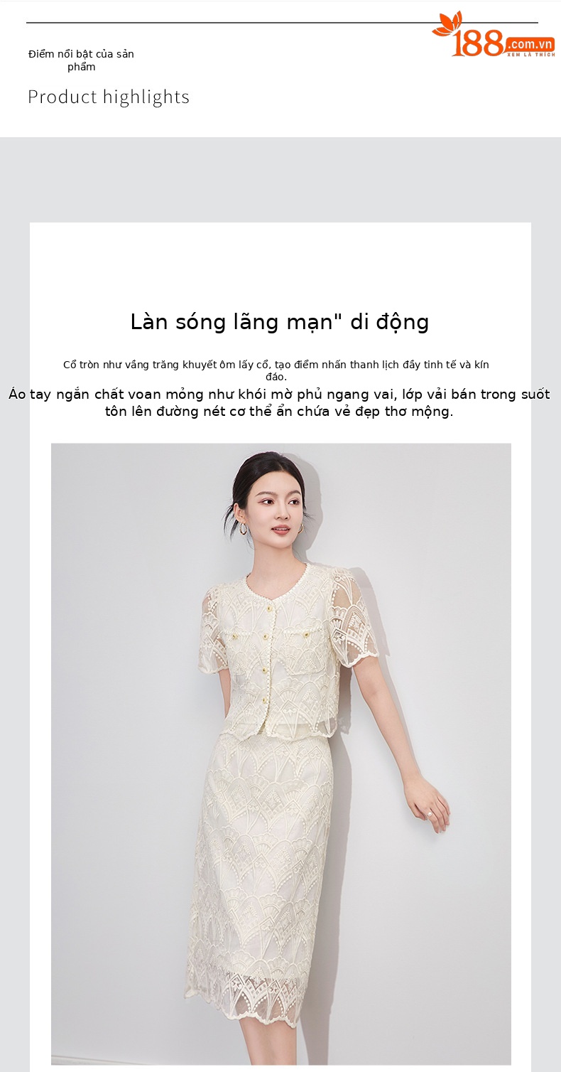 Áo thun tay ngắn ren phong cách Pháp kết hợp áo thêu hai dây mặc trong — Màu mơ chi tiết 4