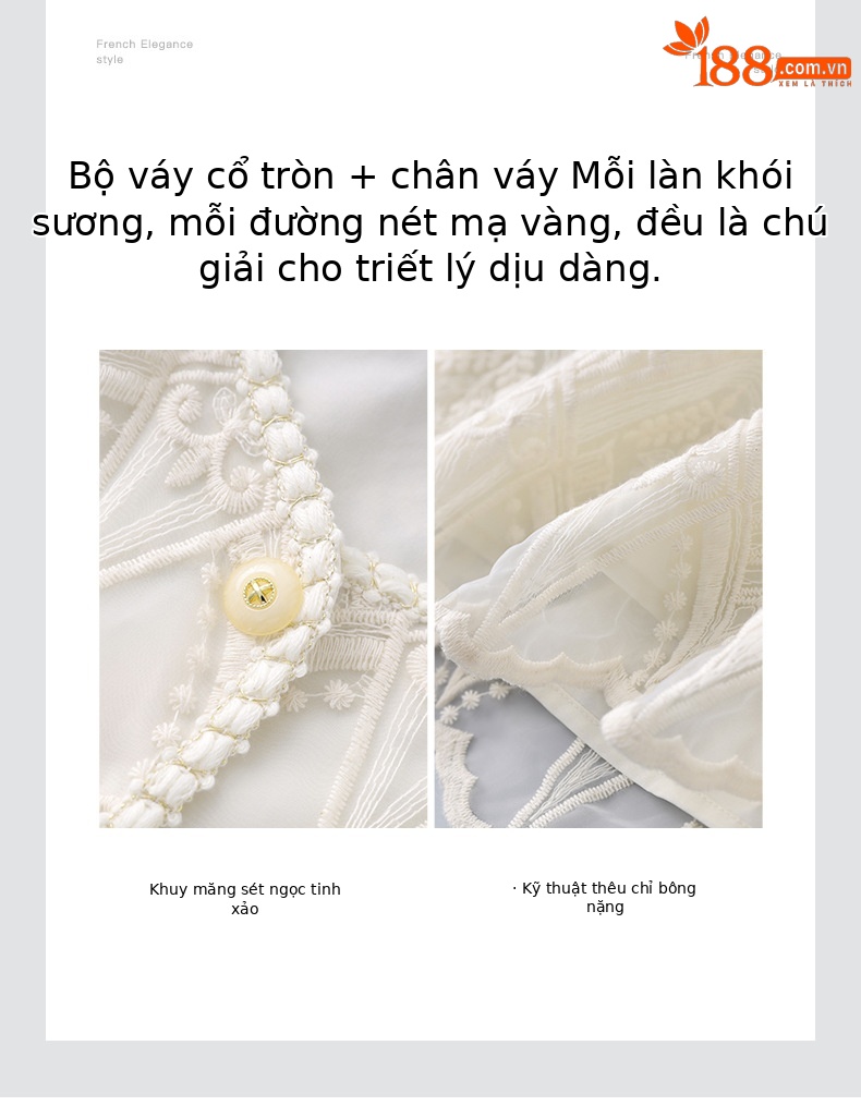 Áo thun tay ngắn ren phong cách Pháp kết hợp áo thêu hai dây mặc trong — Màu mơ chi tiết 5