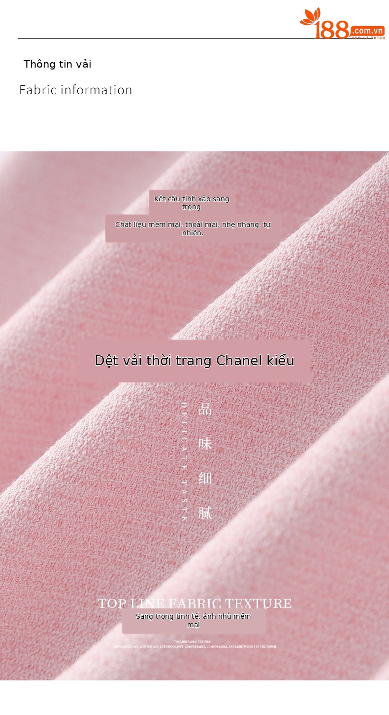 Váy chữ A cổ tròn nút kim cương thanh lịch eo thon phong cách mùa hè — màu hồng chi tiết 3