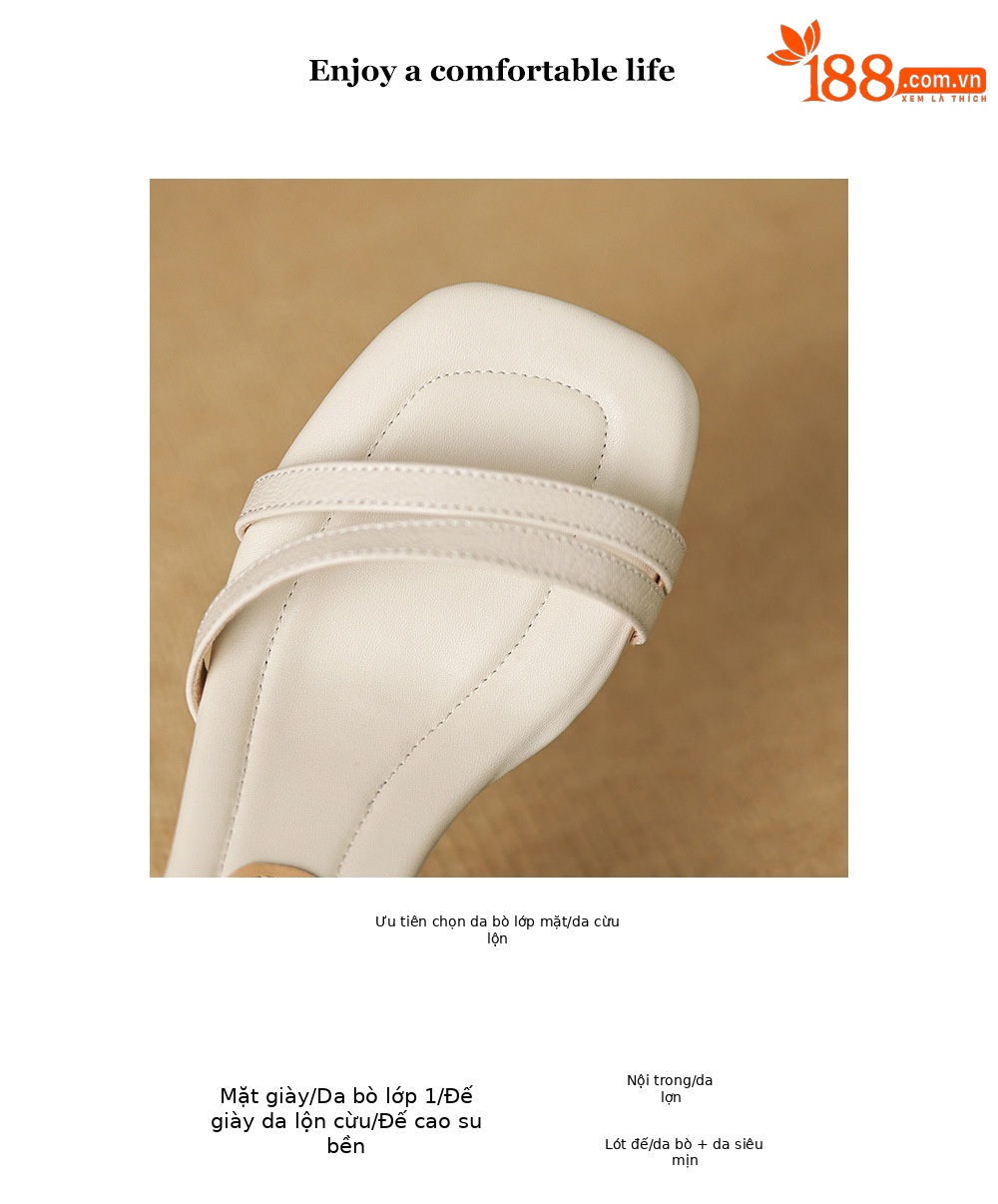 Sandal nữ quai ngang mũi hở gót cao 5.5 cm kiểu Hàn Quốc — đen chi tiết 2