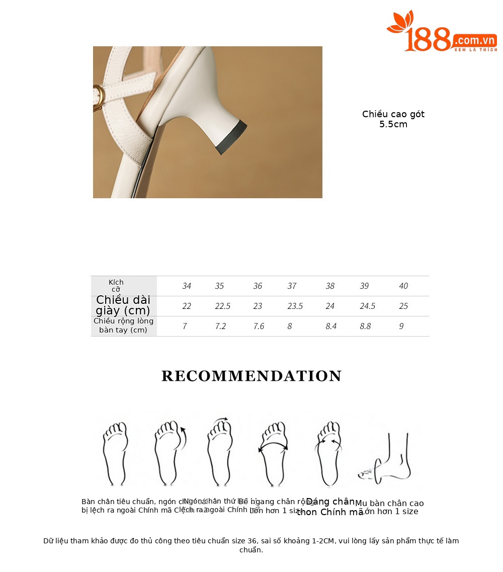 Sandal nữ quai ngang mũi hở gót cao 5.5 cm kiểu Hàn Quốc — đen chi tiết 3