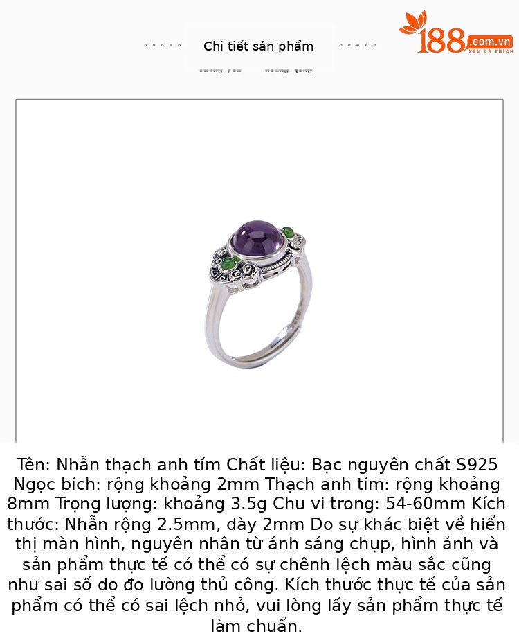 Vòng tay đá thạch anh tím tự nhiên kết hợp ngọc Hetian Jasper bạc S925 — một mảnh chi tiết 2