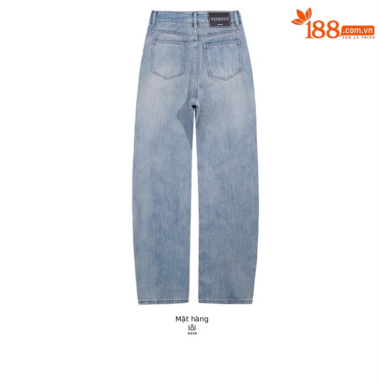 Quần jean nữ ống rộng cạp cao dáng suông mùa hè — Người cao màu xanh nhạt ((khuyến nghị 158 trở lên)) chi tiết 15