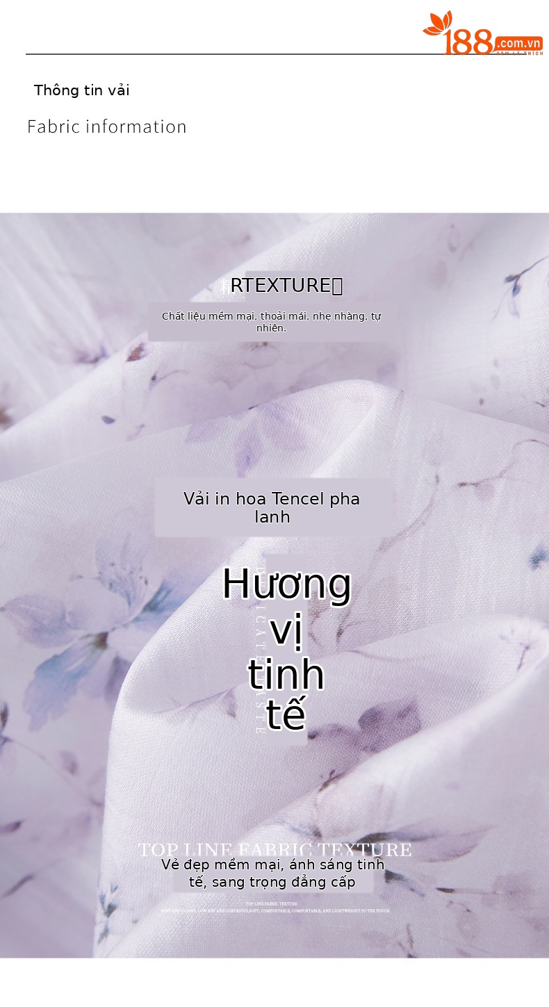 Váy liền maxi in họa tiết sườn xám phong cách Trung Quốc, chất liệu lanh pha sợi, tôn dáng — Màu tím chi tiết 3