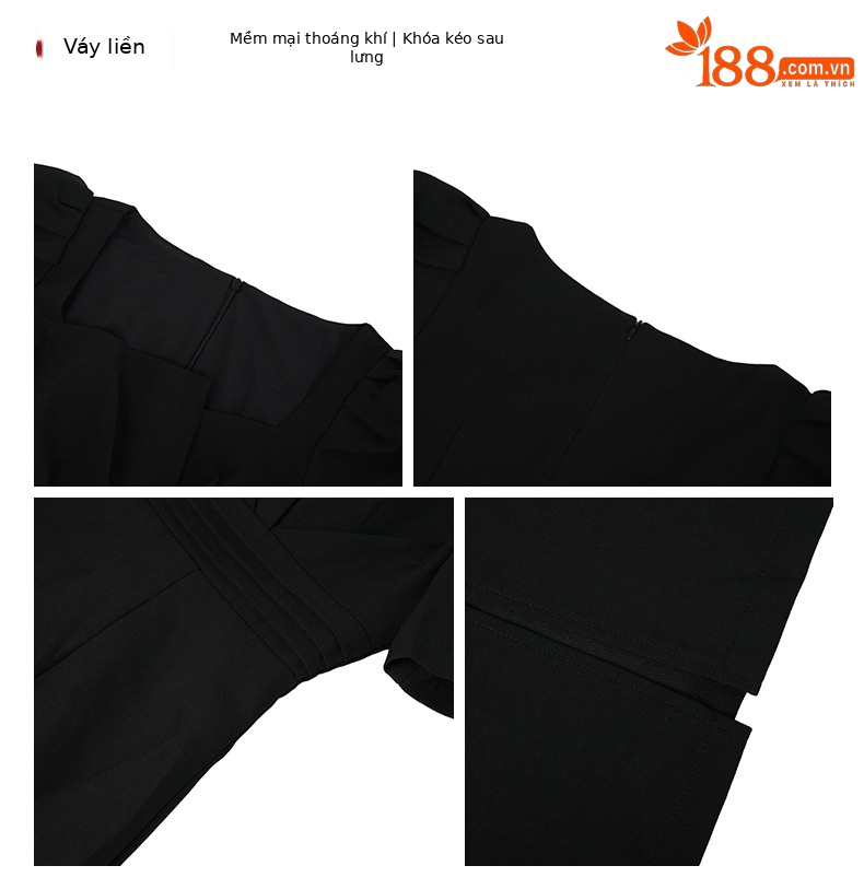 Váy bodycon dài ôm dáng thanh lịch mùa hè dành cho nữ — Màu đen chi tiết 3