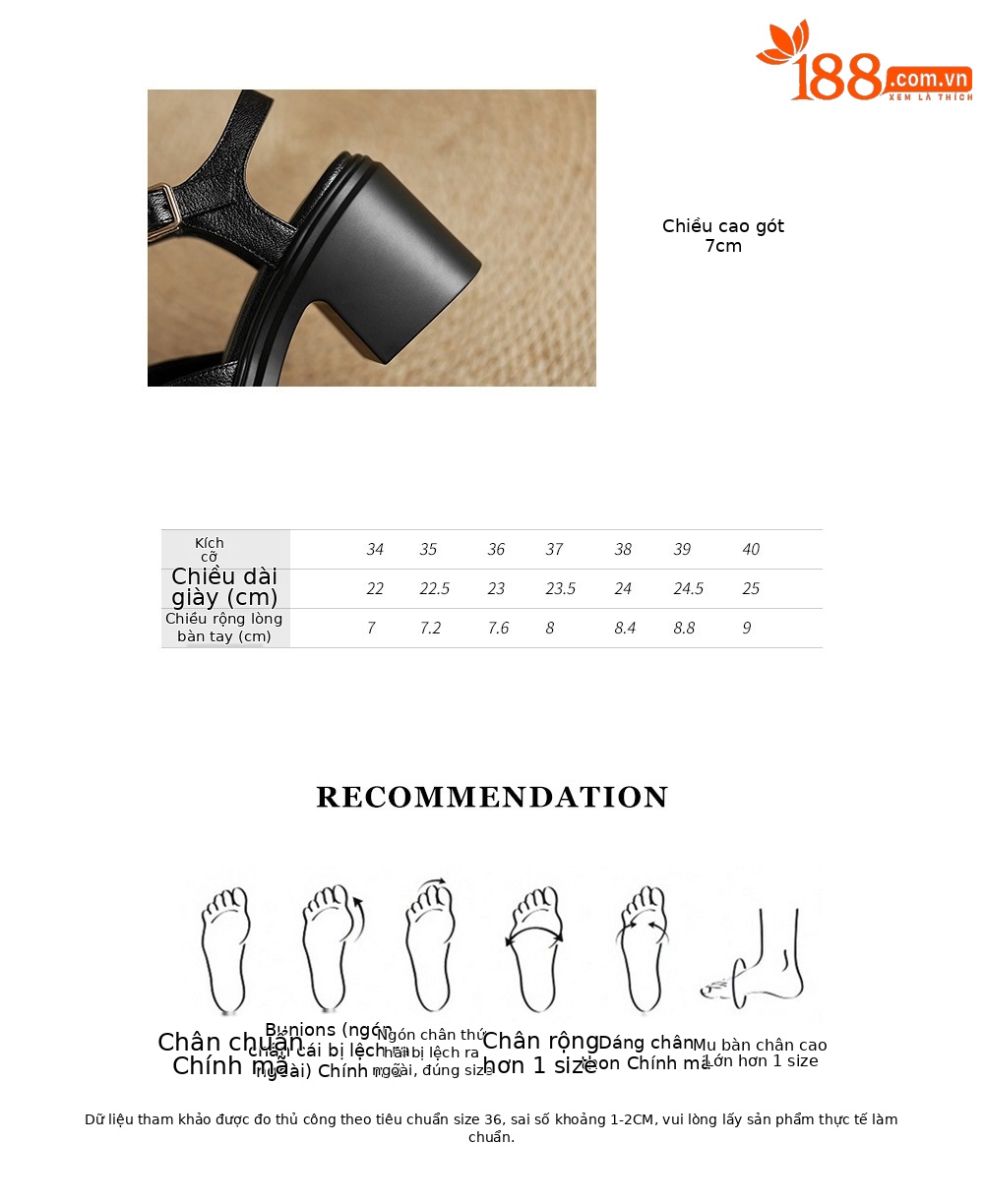 Sandal nữ mũi vuông hở mũi da cừu gót vuông cao 9 cm quai chữ T kiểu La Mã — đen chi tiết 5