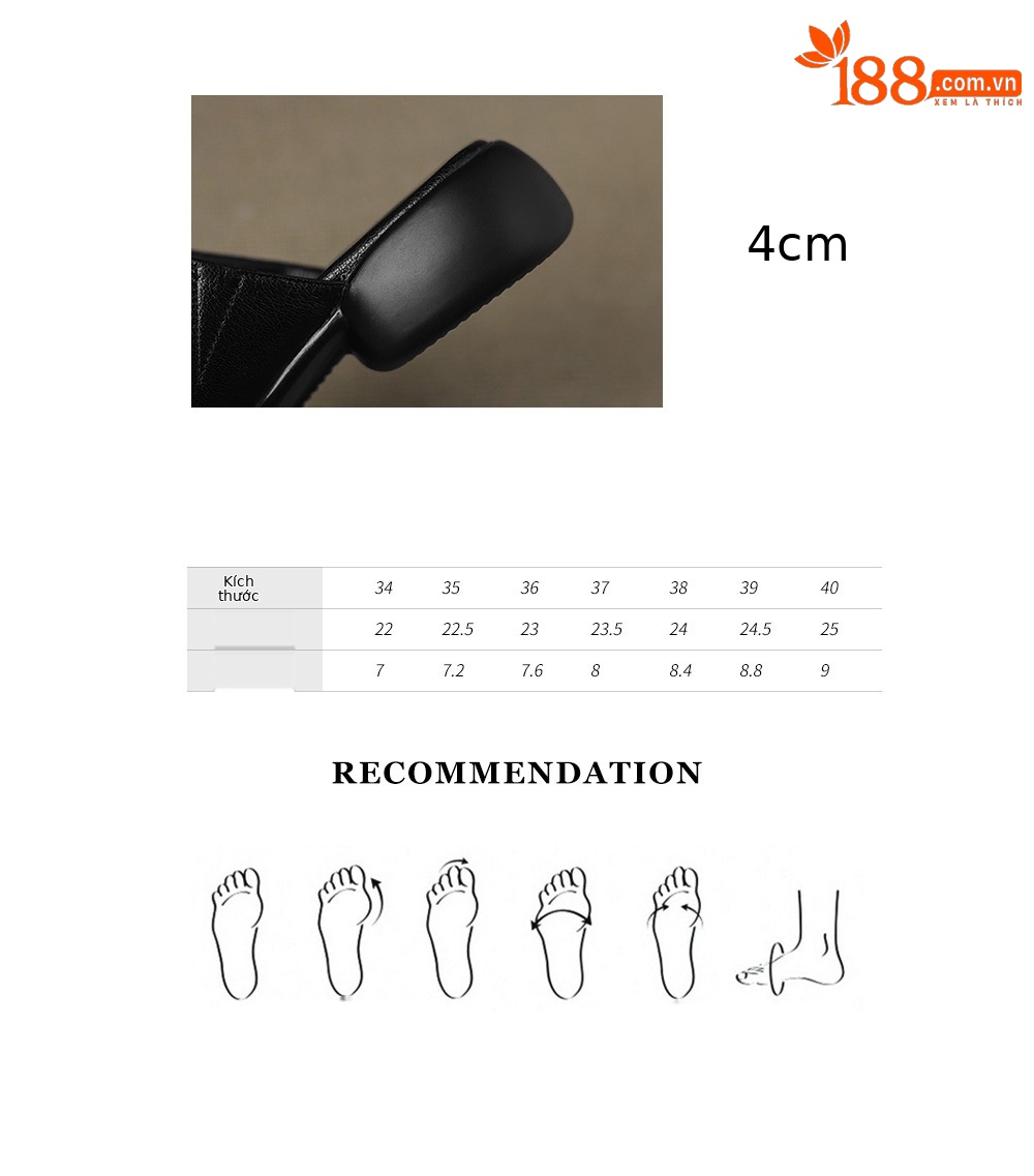 Dép sandal nữ quai chữ V đế dày da cừu mềm đi biển — đen chi tiết 5