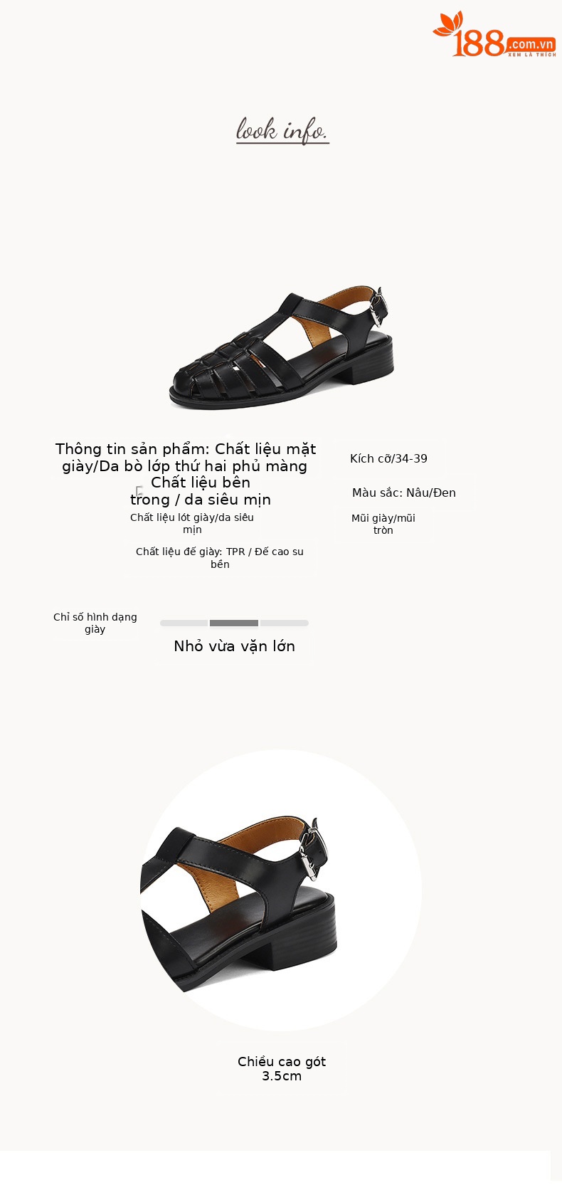 Dép sandal nữ quai chữ T dệt đế mềm phong cách retro — nâu chi tiết 3