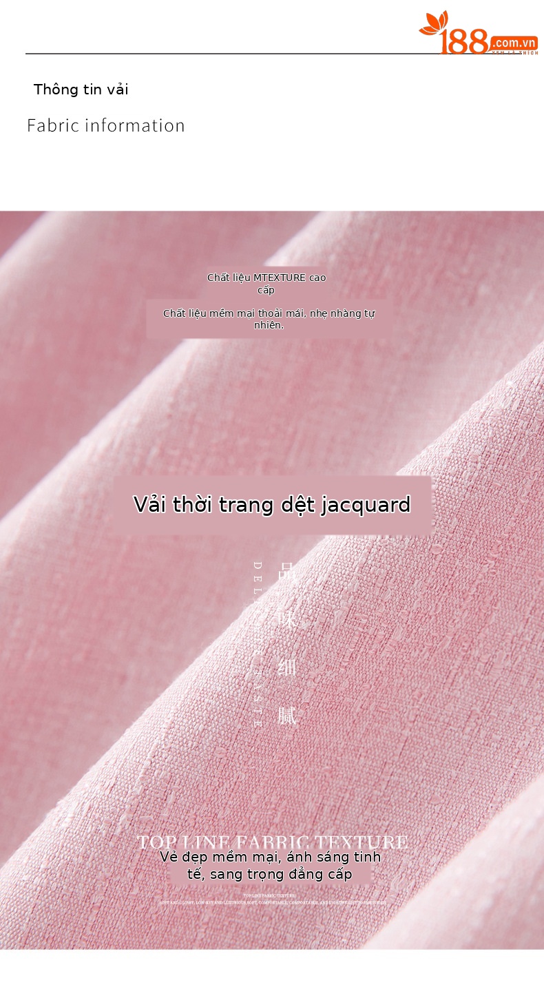 Váy liền nữ kiểu Pháp cổ tròn tay ngắn dệt jacquard ôm nhẹ — Màu be chi tiết 3