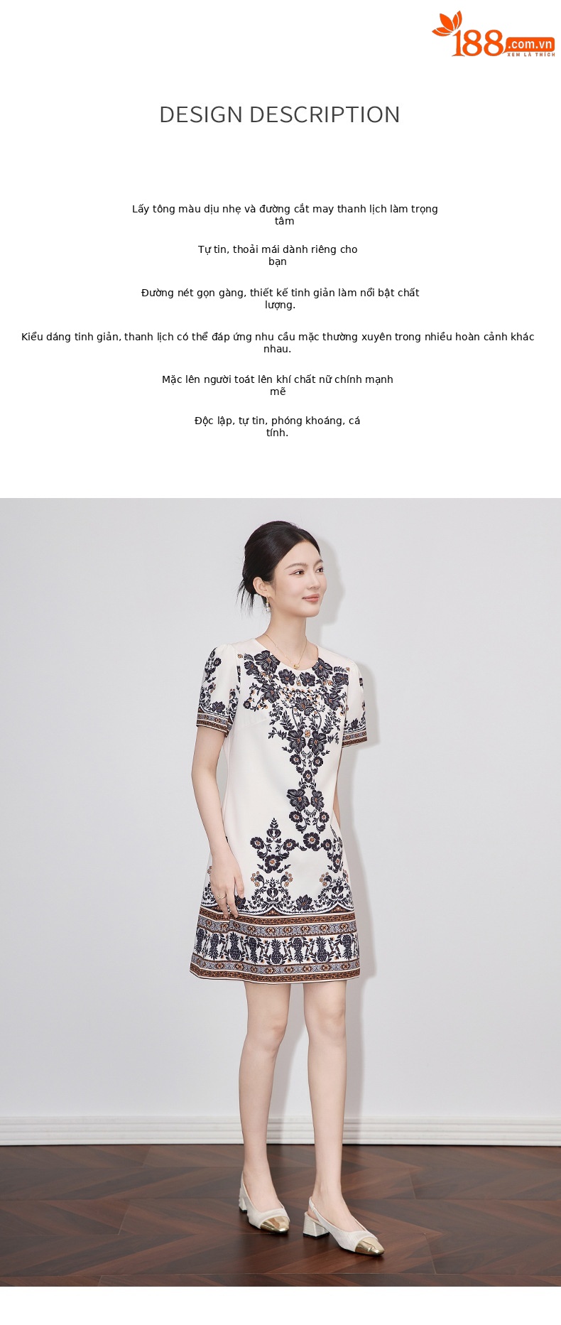 Váy chữ A phong cách Chanel in họa tiết định vị cao cấp, tôn dáng, mùa hè — Màu đen chi tiết 2