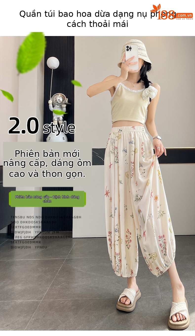 Quần tây nữ cạp cao in họa tiết hoa dâm bụt, dáng ống đứng, thiết kế tạo eo thon — Hoa đen chi tiết 24