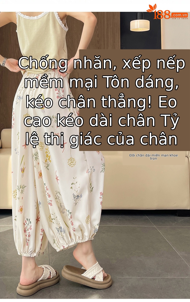 Quần tây nữ cạp cao in họa tiết hoa dâm bụt, dáng ống đứng, thiết kế tạo eo thon — Hoa đen chi tiết 12