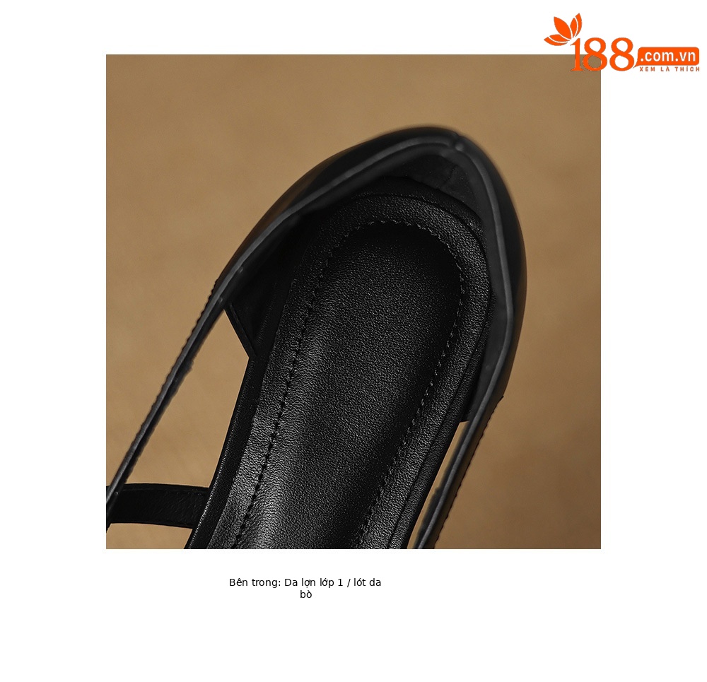 Sandal cao gót nữ bít mũi hở gót 5,5 cm mũi nhọn phong cách Hàn Quốc — Màu đen chi tiết 26