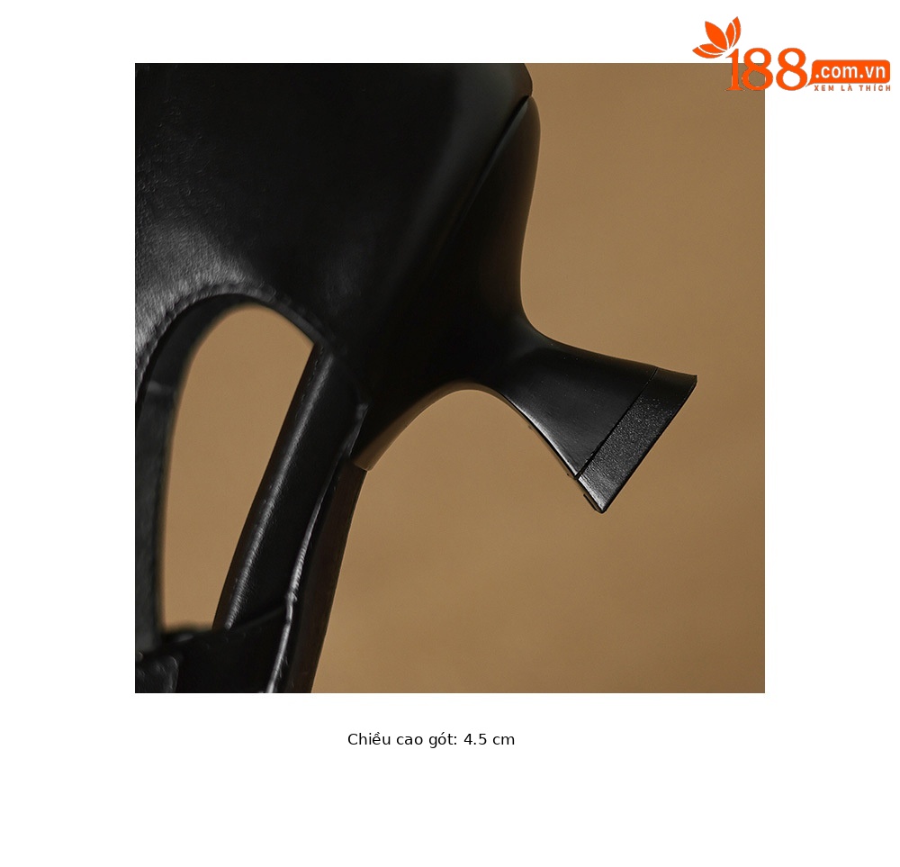 Sandal cao gót nữ bít mũi hở gót 5,5 cm mũi nhọn phong cách Hàn Quốc — Màu đen chi tiết 27