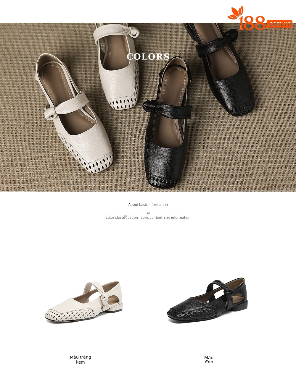 Sandal nữ mũi nhọn da dê đục lỗ gót thấp 2 cm, miệng nông hở mũi — đen chi tiết 7