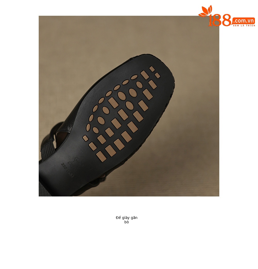 Sandal nữ mũi nhọn da dê đục lỗ gót thấp 2 cm, miệng nông hở mũi — đen chi tiết 22