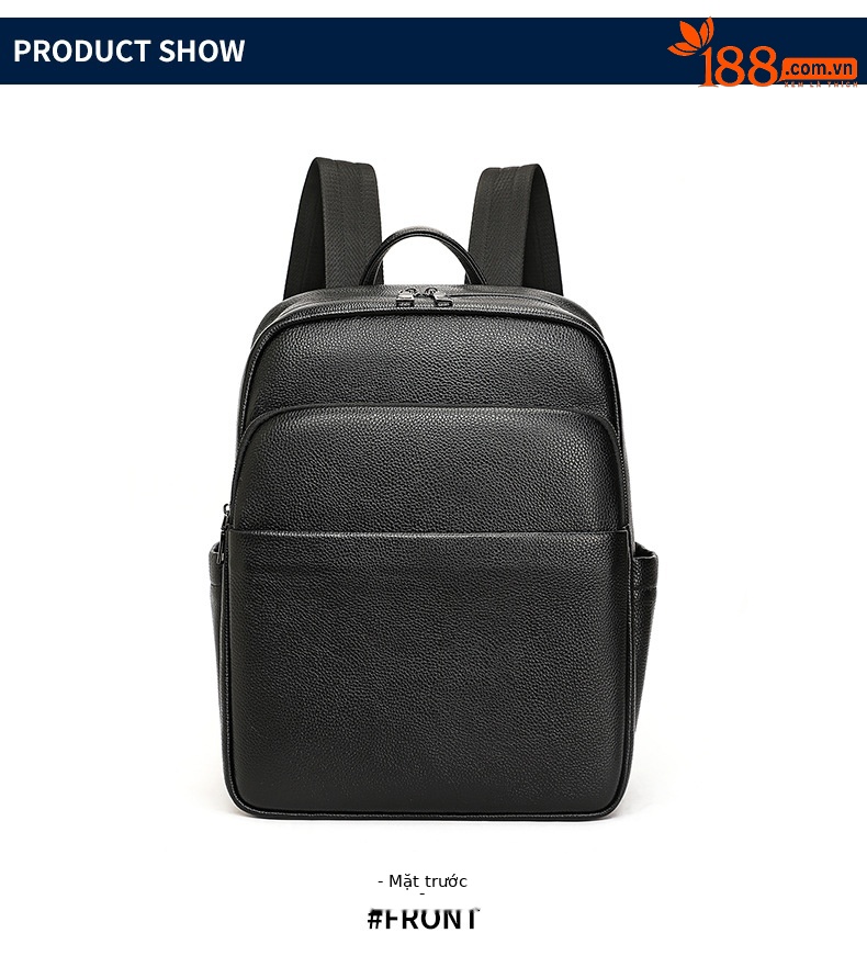 Ba lô nam công sở da bò cao cấp, đựng laptop 15 inch, dung tích lớn — 2348 Màu đen, 2349 màu đen, 2350 màu đen, 2351 Màu đen chi tiết 28