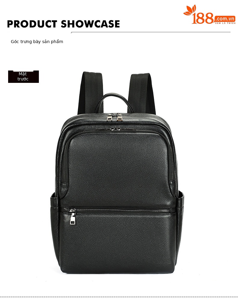 Ba lô nam công sở da bò cao cấp, đựng laptop 15 inch, dung tích lớn — 2348 Màu đen, 2349 màu đen, 2350 màu đen, 2351 Màu đen chi tiết 47
