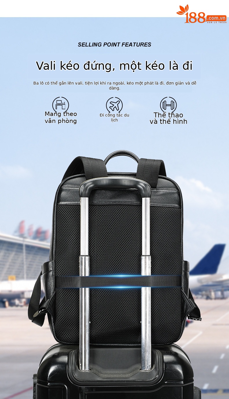 Ba lô nam công sở da bò cao cấp, đựng laptop 15 inch, dung tích lớn — 2348 Màu đen, 2349 màu đen, 2350 màu đen, 2351 Màu đen chi tiết 37