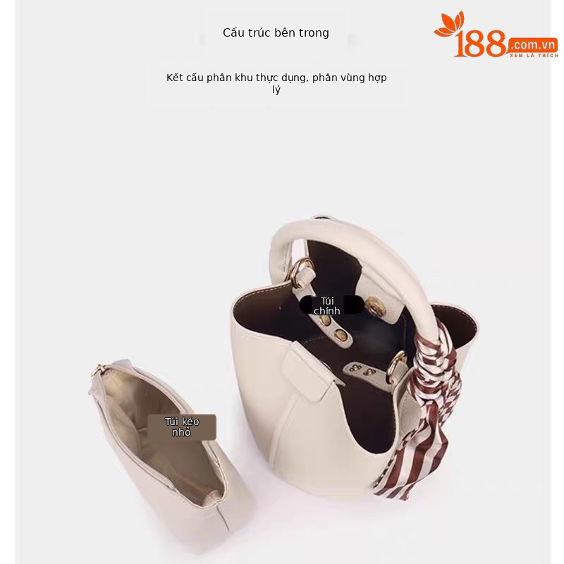 Túi bucket nữ rút dây kiểu giỏ rau cao cấp 2025, đeo chéo mùa hè