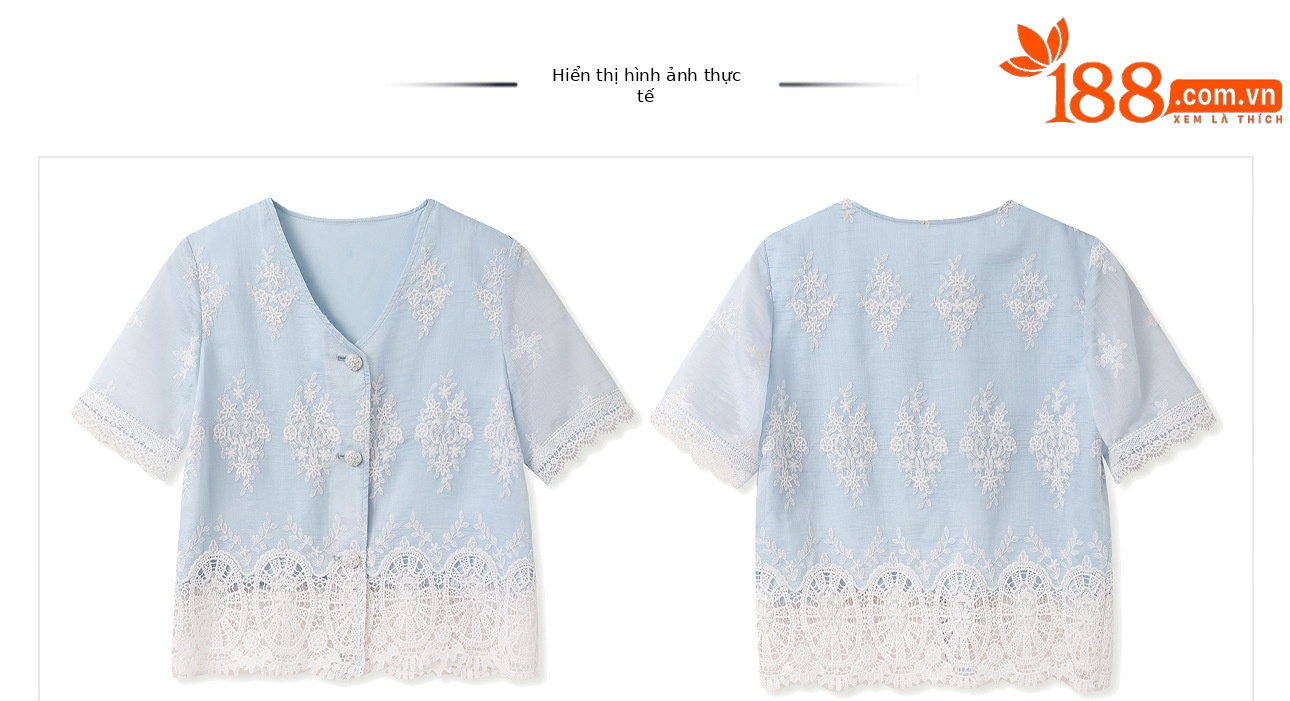 Bộ đồ mùa hè phong cách Trung Hoa mới: áo thêu rỗng + chân váy cạp cao thời trang — Trên cùng, váy chi tiết 16